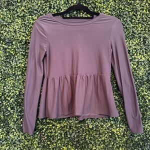 Gray Long Sleeve Top